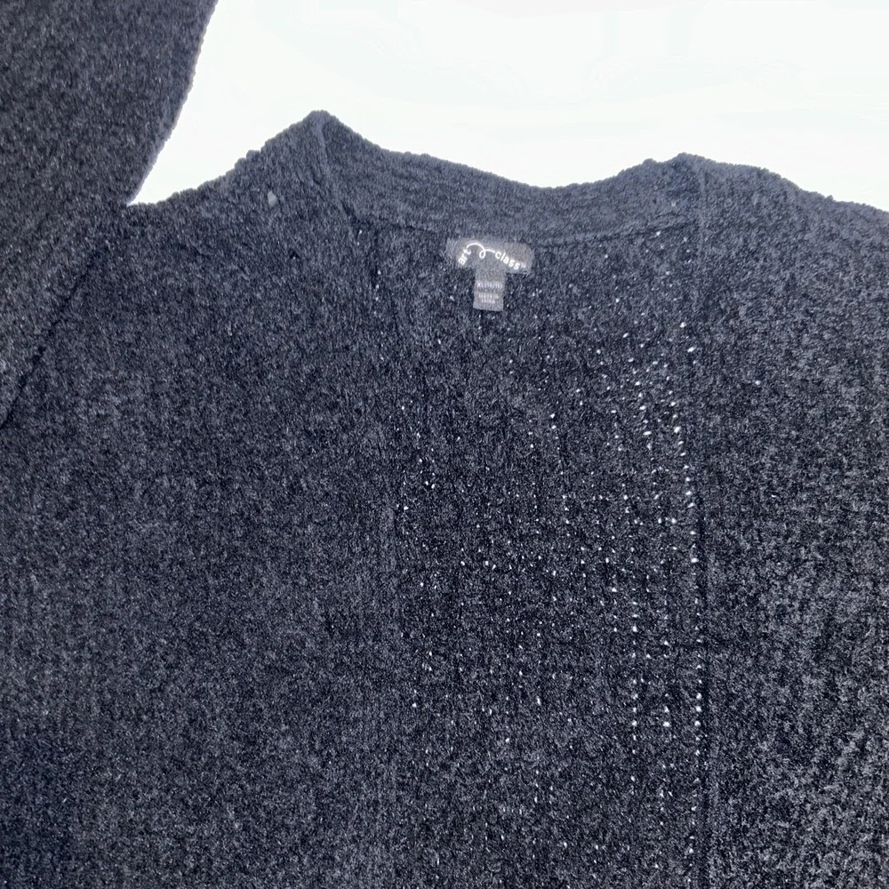 Art Class Girl Long Sleeve Side Tie Rayon T-Shirt Black Size XL (14/16) NEW